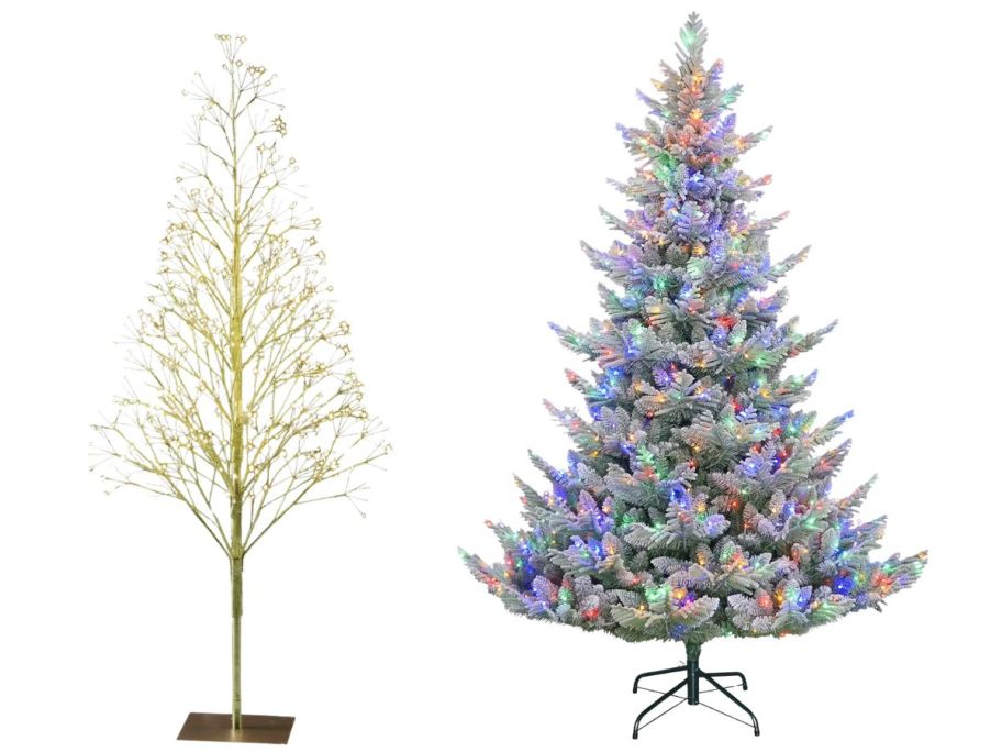 two christmas trees