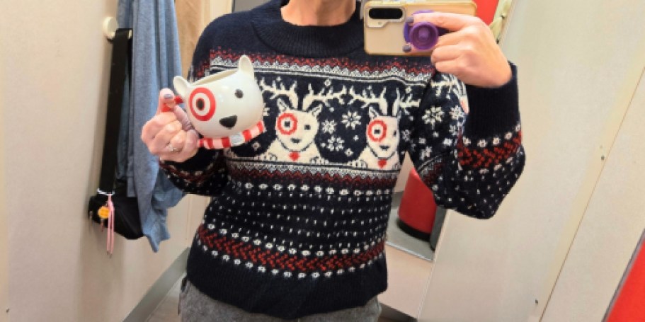Target’s Women’s Christmas Sweaters On Sale (Including Viral Bullseye Sweater!)