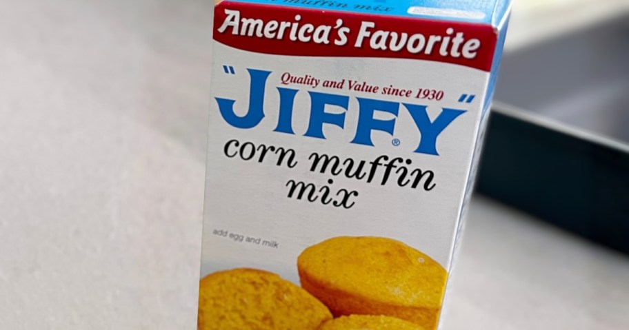 a box of Jiffy Corn Muffin mix