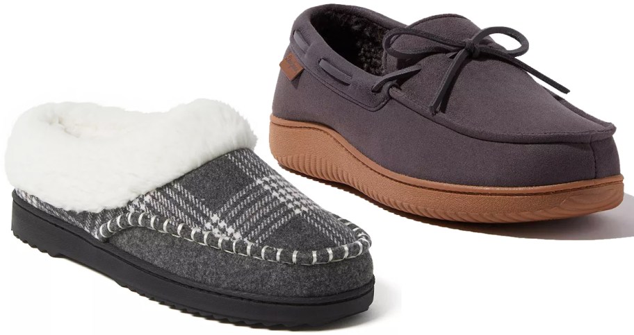 two grey slippers