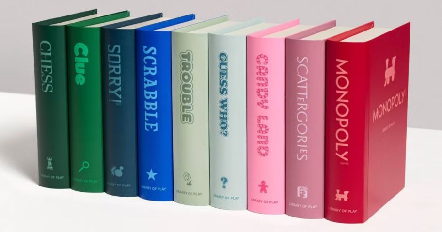Several board games that look like books