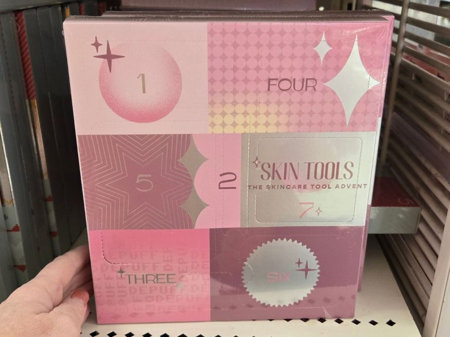 Skin Tools 7-Day Advent Calendar on a Target store shelf