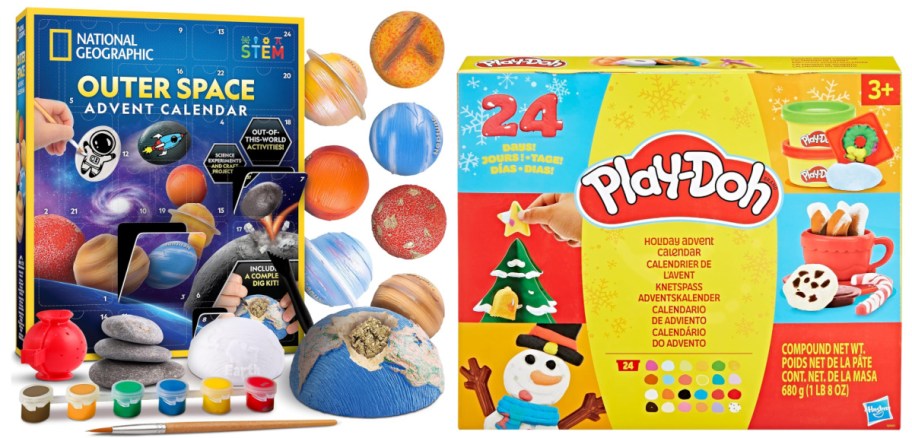 Two advent calendars side by side.