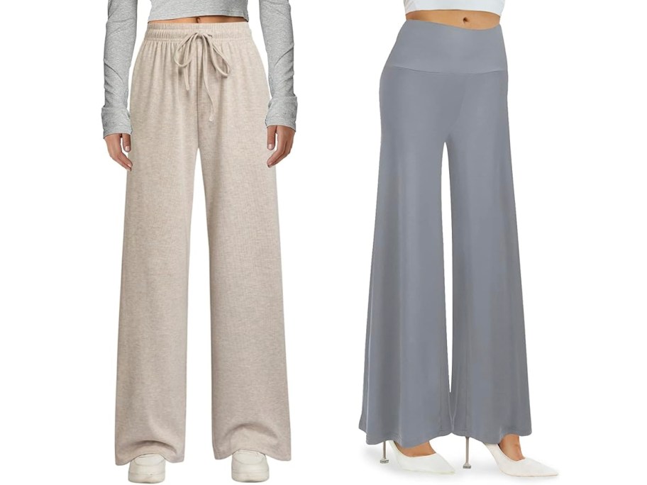 women wearing tan and gray pants 