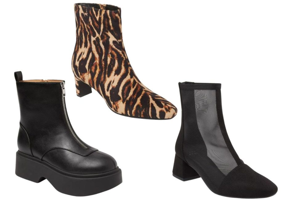 three women's boots