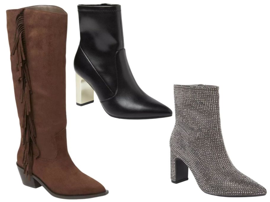 three women's boots