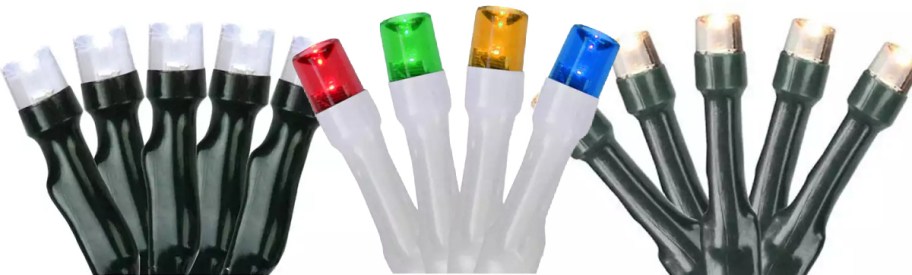 Three bundles of Christmas lights.
