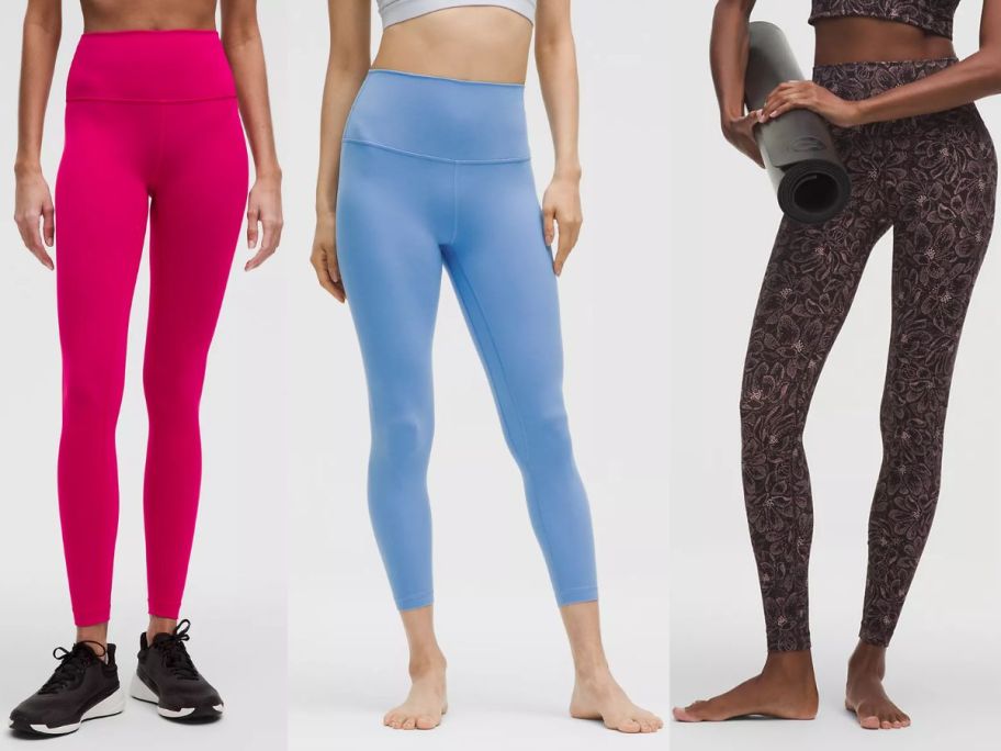 3 women wearing lululemon Leggings