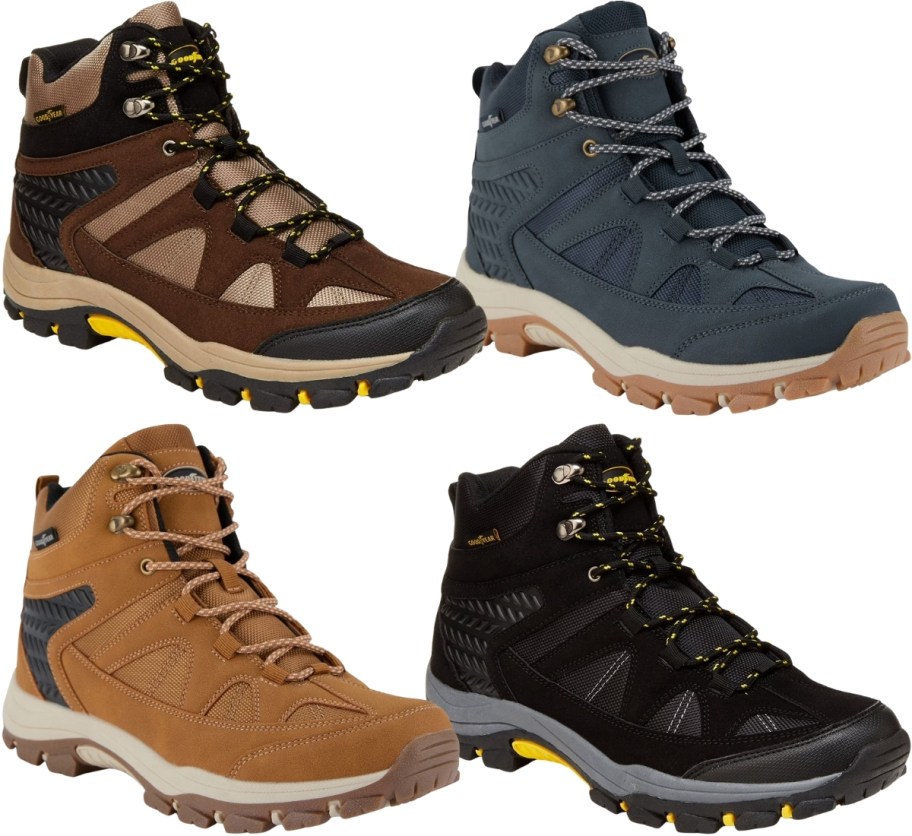 goodyear hiker work boots in 4 different colors