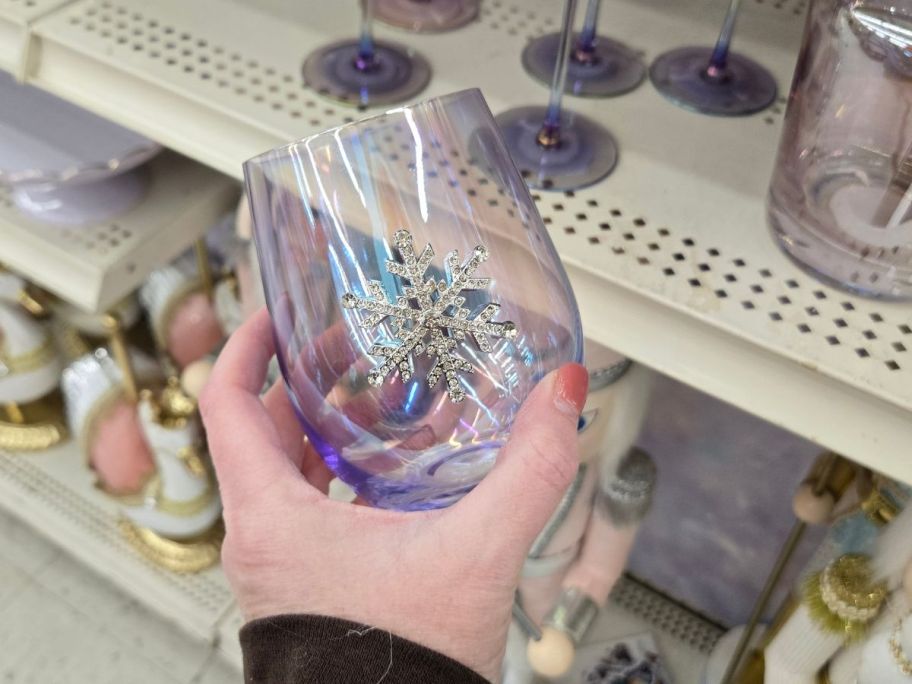 Snowflake Glass in hand in store