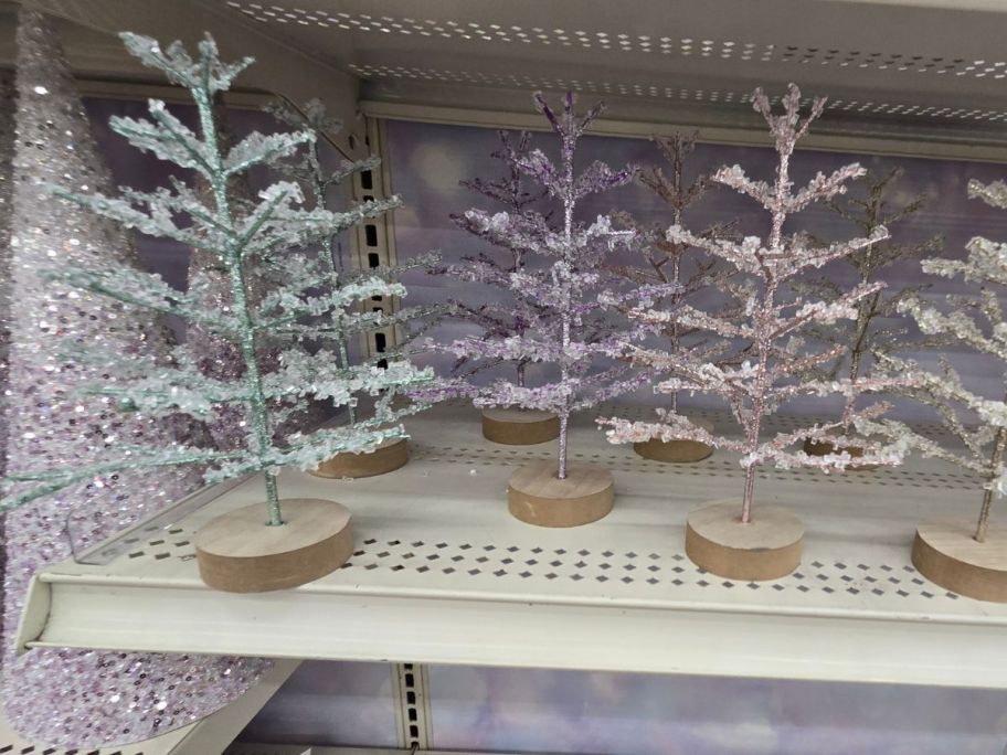 Frosted Twig Tree Tabletop D&eacute;cor on shelf in store