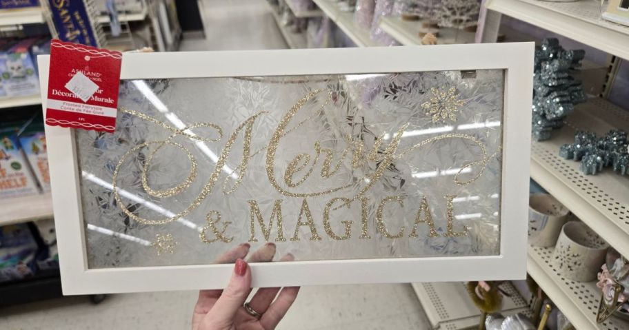 Merry & Magical Wall D&eacute;cor in hand in store