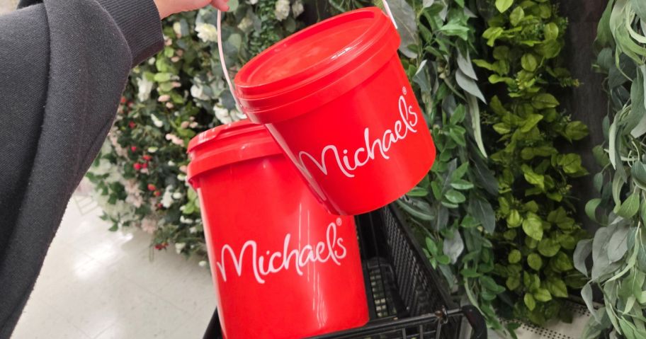 michaels buckets in store