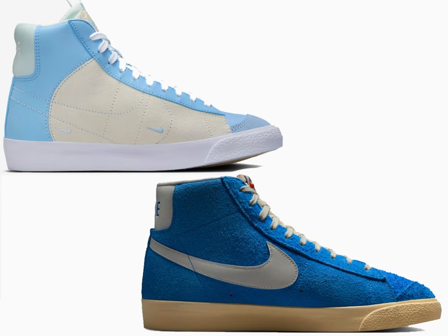 blue and white nike blazer shoes 