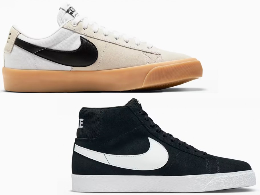 white and black nike blazer shoes 