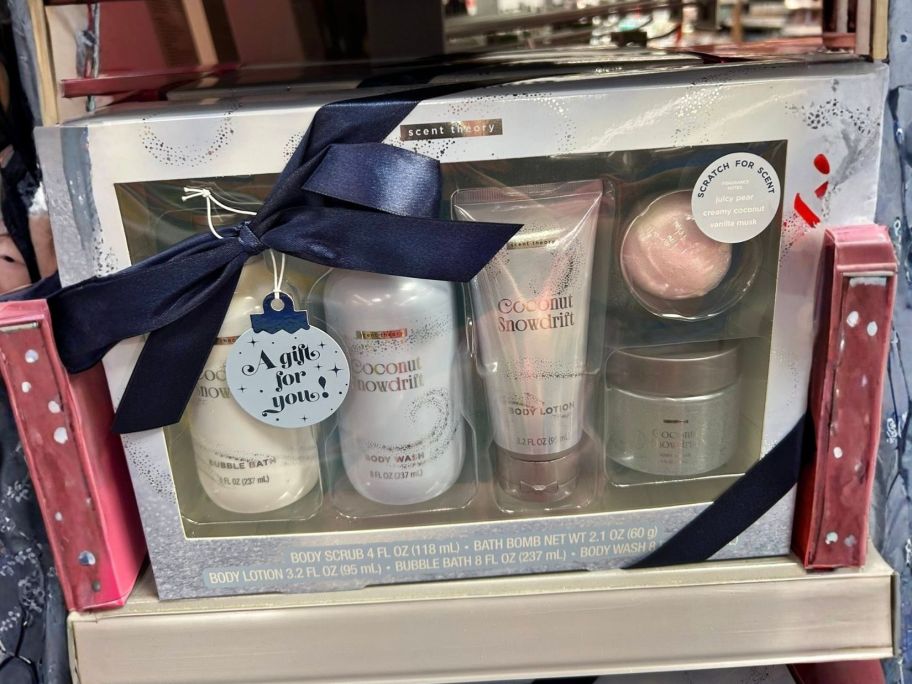 scent theory gift set on shelf in store