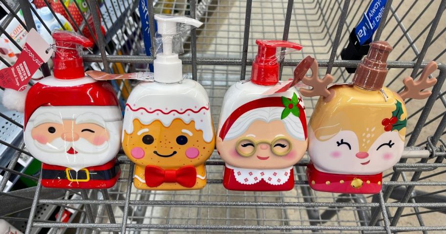 four holiday scent theory hand soaps in cart in store