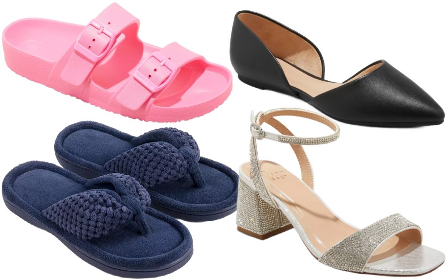 Four pairs of womens shoes from Target.