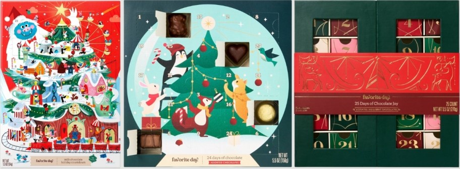 3 chocolate advent calendars