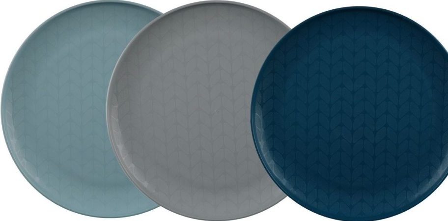 Three new walmart plates in blue and navy