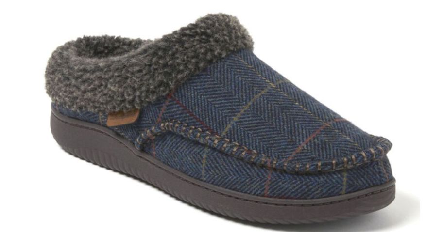 blue patterned clog with cuff 