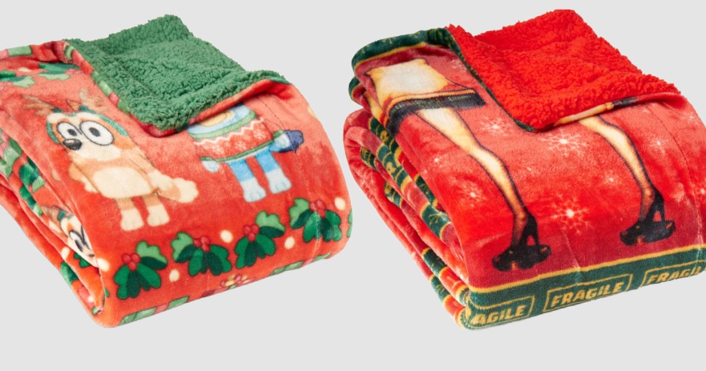 Holiday Sherpa Throw Blankets