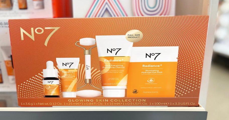 orange No7 gift box on store shelf