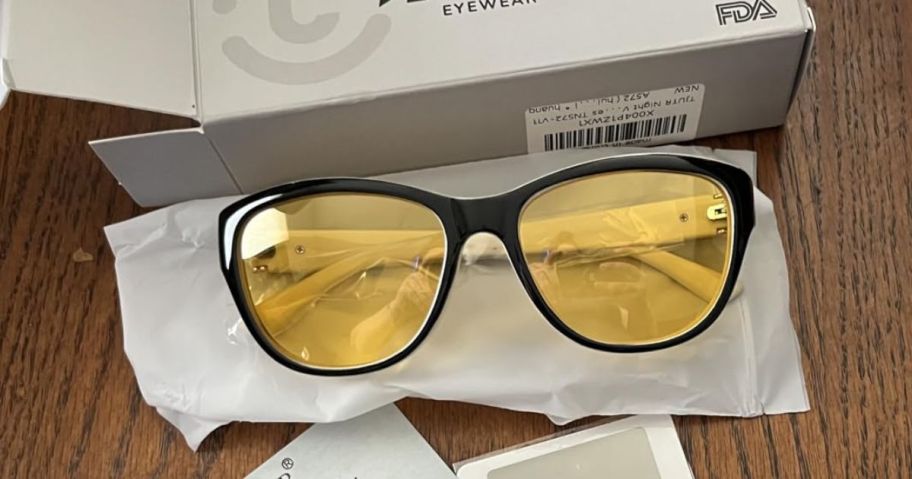 A pair of yellowish glasses