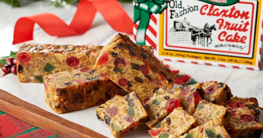 claxton fruit cake on a plate