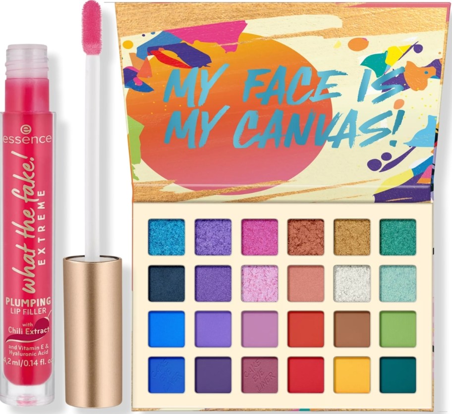 lip gloss and eyeshadow palette