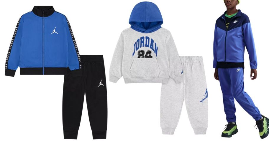 two nike sets and a kid wearing a nike set