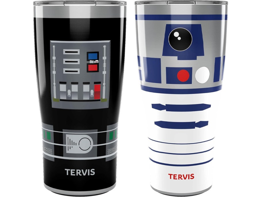 darth vadar and r2d2 star wars tumblers