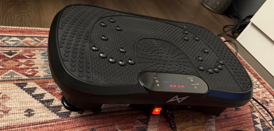 vibration plate on rug