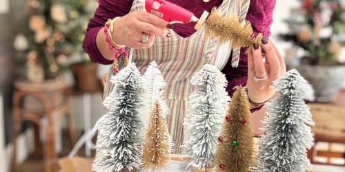 Easy Bottle Brush Tree Centerpiece Using Dollar Tree Supplies (Pottery Barn Lookalike!)
