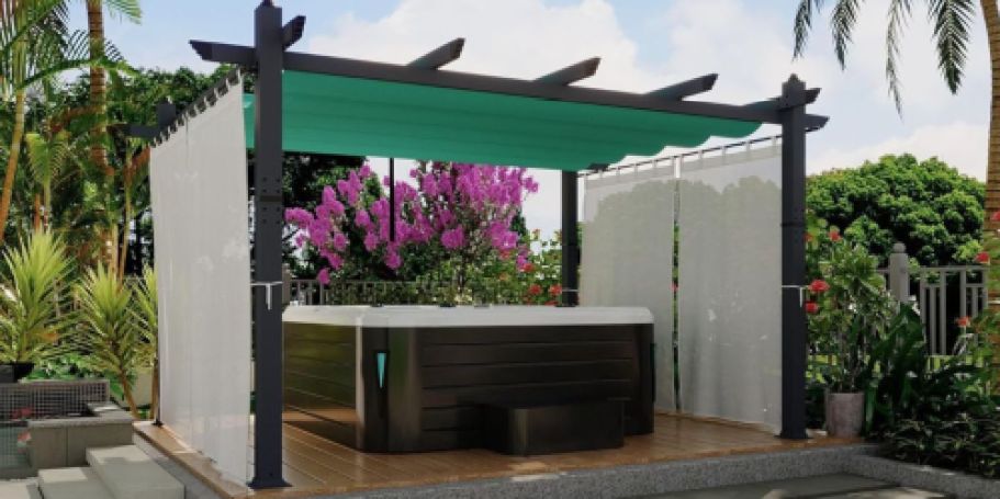 Aluminum Pergola w/ Retractable Canopy Only $239.98 Shipped on Amazon (Reg. $387)
