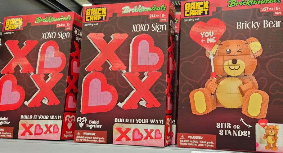 brick crafter valentines day items on display at walmart