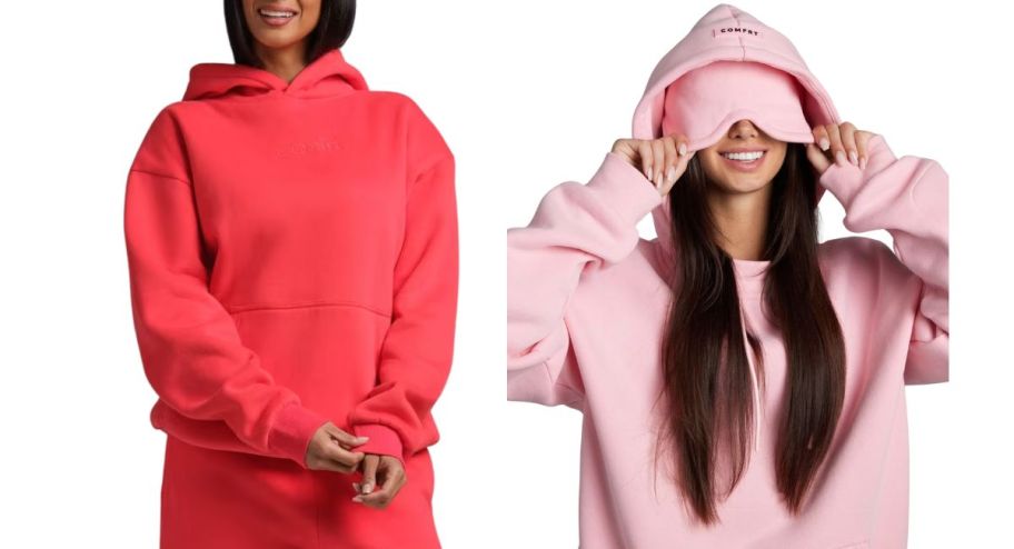 two red and pink woman sweaters from comfrt