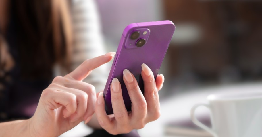 woman texting on a smartphone