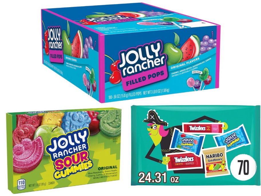 3 boxes of various Jolly Rancher candy