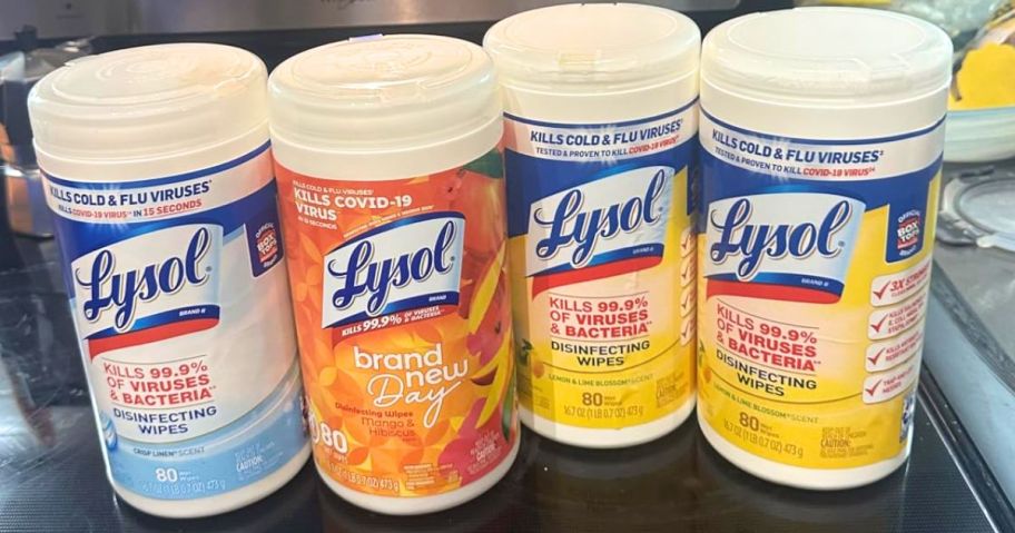 4 large tubs of Lysol wipes