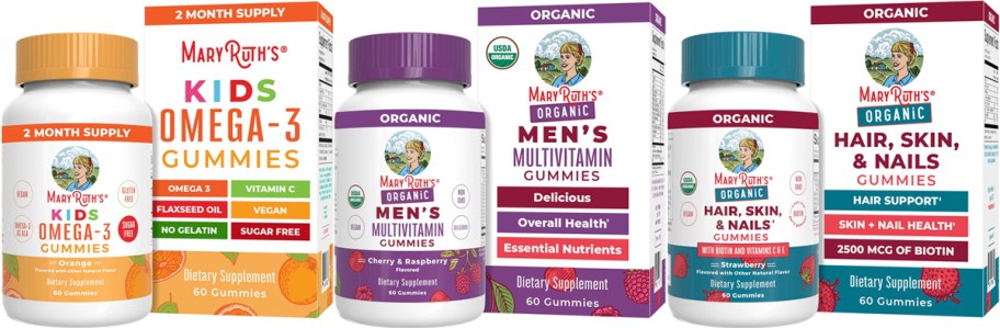3 bottles of MaryRuth Organics gummies