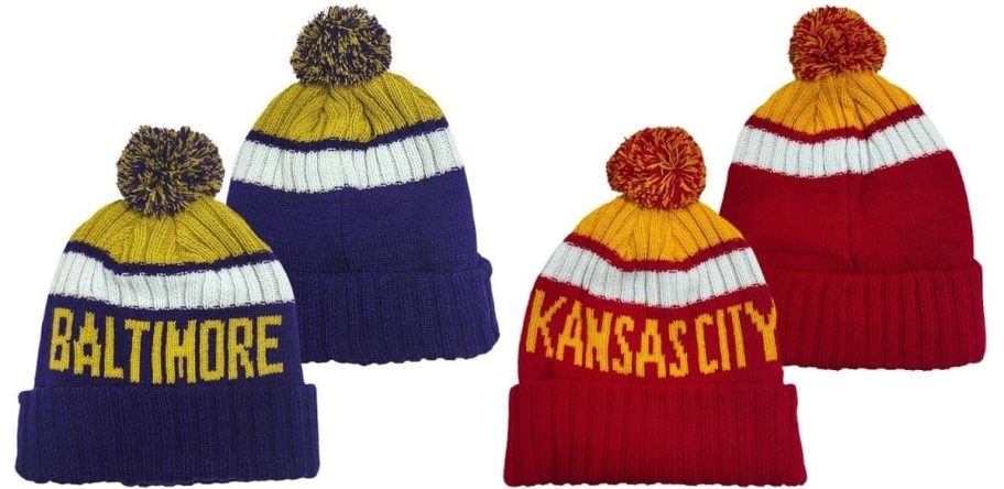 stock images of football team beanies