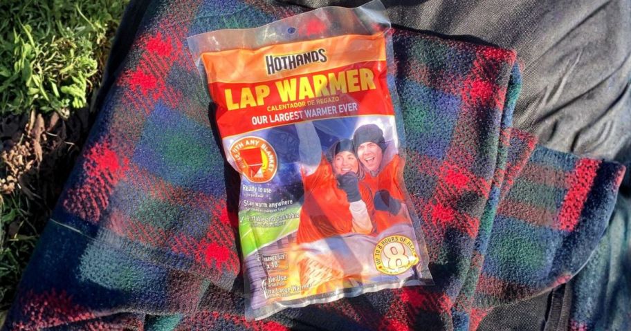 hothands lap warmer package on blanket