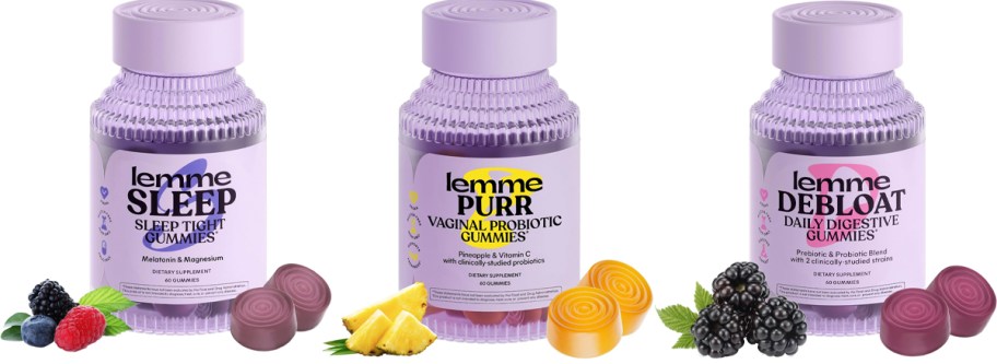 three bottles of lemme gummies 