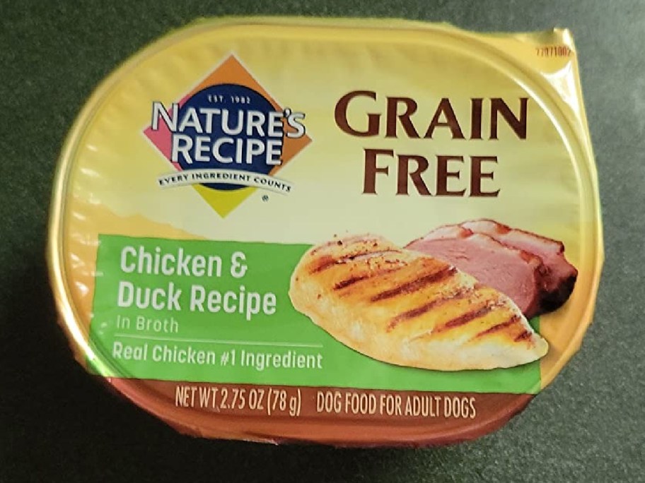 A container of Nature's Recipe wet dog food.