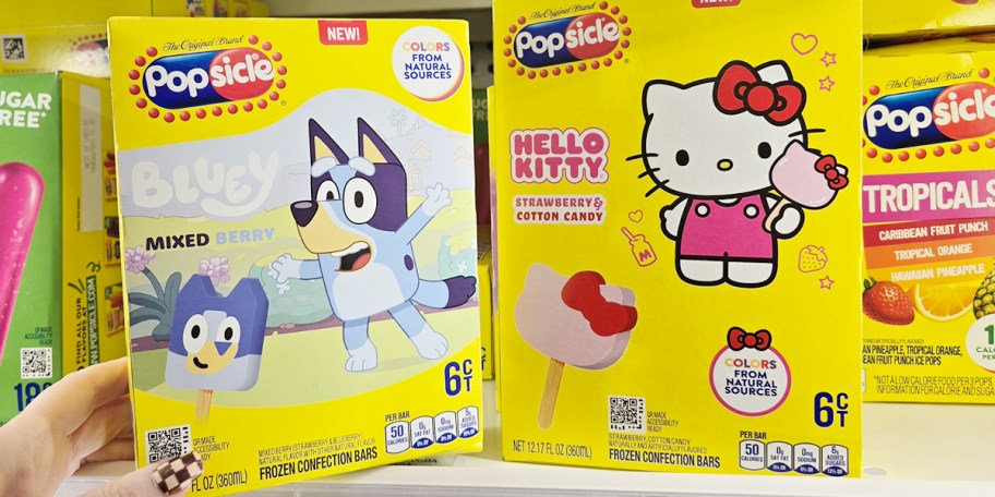 bluey and hello kitty popsicle boxes 