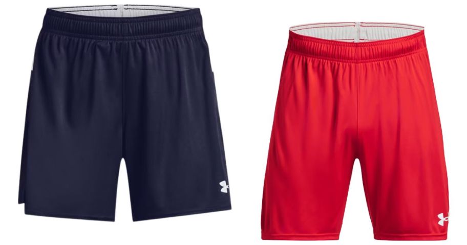 a woman's and a man's under armour shorts