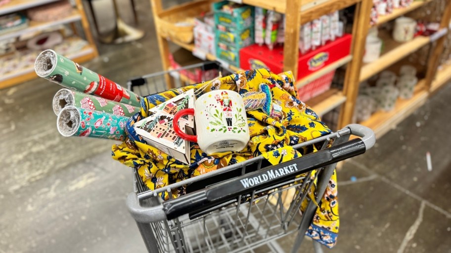 shopping cart filled with clearance finds