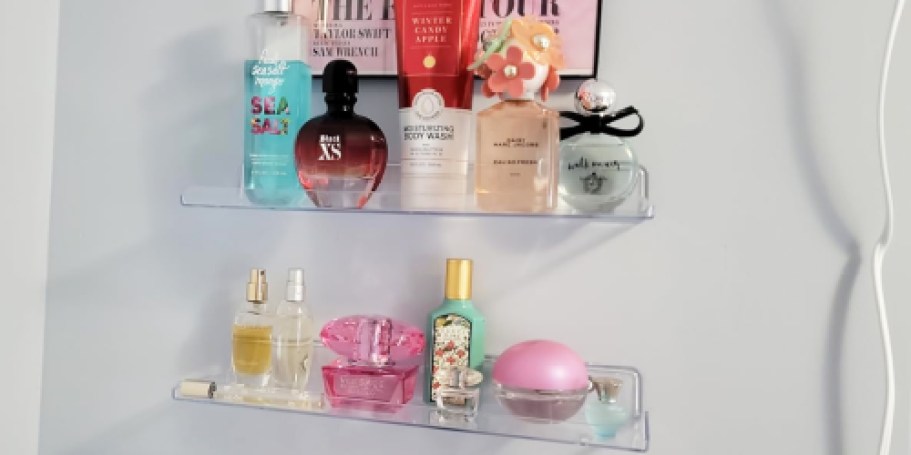 Clear Floating Shelves 4-Pack Only $9.98 on Amazon