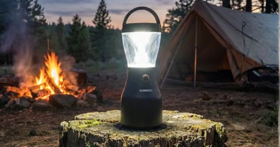 Duracell 1500-Lumen Multi-Power Lantern at campsite